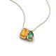 3 - Arika 1.04 ctw Emerald Shape Citrine with Pear Shape Created Alexandrite Toi Et Moi Women Pendant Necklace 