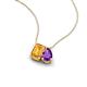 3 - Arika 0.95 ctw Emerald Shape Citrine with Pear Shape Amethyst Toi Et Moi Women Pendant Necklace 