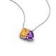 3 - Arika 0.95 ctw Emerald Shape Citrine with Pear Shape Amethyst Toi Et Moi Women Pendant Necklace 
