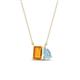 1 - Arika 0.90 ctw Emerald Shape Citrine with Pear Shape Aquamarine Toi Et Moi Women Pendant Necklace 