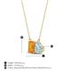 4 - Arika 0.90 ctw Emerald Shape Citrine with Pear Shape Aquamarine Toi Et Moi Women Pendant Necklace 