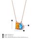 4 - Arika 1.05 ctw Emerald Shape Citrine with Pear Shape Blue Topaz Toi Et Moi Women Pendant Necklace 
