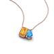 3 - Arika 1.05 ctw Emerald Shape Citrine with Pear Shape Blue Topaz Toi Et Moi Women Pendant Necklace 