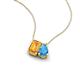 3 - Arika 1.05 ctw Emerald Shape Citrine with Pear Shape Blue Topaz Toi Et Moi Women Pendant Necklace 