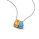 3 - Arika 1.05 ctw Emerald Shape Citrine with Pear Shape Blue Topaz Toi Et Moi Women Pendant Necklace 