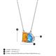 4 - Arika 1.05 ctw Emerald Shape Citrine with Pear Shape Blue Topaz Toi Et Moi Women Pendant Necklace 