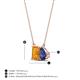 4 - Arika 0.90 ctw Emerald Shape Citrine with Pear Shape Iolite Toi Et Moi Women Pendant Necklace 