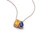 3 - Arika 0.90 ctw Emerald Shape Citrine with Pear Shape Iolite Toi Et Moi Women Pendant Necklace 
