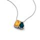 3 - Arika 1.05 ctw Emerald Shape Citrine with Pear Shape London Blue Topaz Toi Et Moi Women Pendant Necklace 