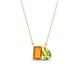 1 - Arika 1.05 ctw Emerald Shape Citrine with Pear Shape Peridot Toi Et Moi Women Pendant Necklace 