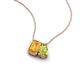 3 - Arika 1.05 ctw Emerald Shape Citrine with Pear Shape Peridot Toi Et Moi Women Pendant Necklace 