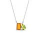 1 - Arika 1.05 ctw Emerald Shape Citrine with Pear Shape Peridot Toi Et Moi Women Pendant Necklace 