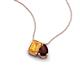 3 - Arika 1.10 ctw Emerald Shape Citrine with Pear Shape Red Garnet Toi Et Moi Women Pendant Necklace 