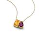 3 - Arika 1.10 ctw Emerald Shape Citrine with Pear Shape Rhodolite Garnet Toi Et Moi Women Pendant Necklace 