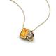 3 - Arika 0.90 ctw Emerald Shape Citrine with Pear Shape Smoky Quartz Toi Et Moi Women Pendant Necklace 