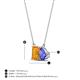 4 - Arika 1.00 ctw Emerald Shape Citrine with Pear Shape Tanzanite Toi Et Moi Women Pendant Necklace 
