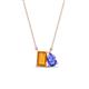 1 - Arika 1.00 ctw Emerald Shape Citrine with Pear Shape Tanzanite Toi Et Moi Women Pendant Necklace 