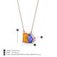 4 - Arika 1.00 ctw Emerald Shape Citrine with Pear Shape Tanzanite Toi Et Moi Women Pendant Necklace 