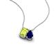 3 - Arika 1.15 ctw Emerald Shape Peridot with Pear Shape Created Blue Sapphire Toi Et Moi Women Pendant Necklace 