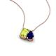 3 - Arika 1.15 ctw Emerald Shape Peridot with Pear Shape Created Blue Sapphire Toi Et Moi Women Pendant Necklace 