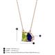 4 - Arika 1.15 ctw Emerald Shape Peridot with Pear Shape Created Blue Sapphire Toi Et Moi Women Pendant Necklace 