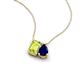 3 - Arika 1.15 ctw Emerald Shape Peridot with Pear Shape Created Blue Sapphire Toi Et Moi Women Pendant Necklace 