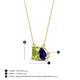 4 - Arika 1.15 ctw Emerald Shape Peridot with Pear Shape Created Blue Sapphire Toi Et Moi Women Pendant Necklace 