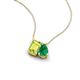 3 - Arika 1.03 ctw Emerald Shape Peridot with Pear Shape Created Emerald Toi Et Moi Women Pendant Necklace 