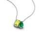 3 - Arika 1.03 ctw Emerald Shape Peridot with Pear Shape Created Emerald Toi Et Moi Women Pendant Necklace 