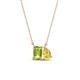 1 - Arika 1.15 ctw Emerald Shape Peridot with Pear Shape Created Yellow Sapphire Toi Et Moi Women Pendant Necklace 
