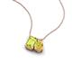 3 - Arika 1.15 ctw Emerald Shape Peridot with Pear Shape Created Yellow Sapphire Toi Et Moi Women Pendant Necklace 