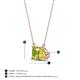 4 - Arika 1.15 ctw Emerald Shape Peridot with Pear Shape Created Yellow Sapphire Toi Et Moi Women Pendant Necklace 