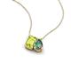 3 - Arika 1.19 ctw Emerald Shape Peridot with Pear Shape Created Alexandrite Toi Et Moi Women Pendant Necklace 
