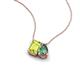3 - Arika 1.19 ctw Emerald Shape Peridot with Pear Shape Created Alexandrite Toi Et Moi Women Pendant Necklace 