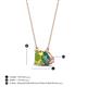 4 - Arika 1.19 ctw Emerald Shape Peridot with Pear Shape Created Alexandrite Toi Et Moi Women Pendant Necklace 