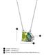 4 - Arika 1.19 ctw Emerald Shape Peridot with Pear Shape Created Alexandrite Toi Et Moi Women Pendant Necklace 