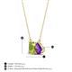 4 - Arika 1.10 ctw Emerald Shape Peridot with Pear Shape Amethyst Toi Et Moi Women Pendant Necklace 