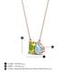 4 - Arika 1.05 ctw Emerald Shape Peridot with Pear Shape Aquamarine Toi Et Moi Women Pendant Necklace 