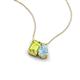 3 - Arika 1.05 ctw Emerald Shape Peridot with Pear Shape Aquamarine Toi Et Moi Women Pendant Necklace 