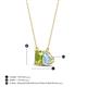 4 - Arika 1.05 ctw Emerald Shape Peridot with Pear Shape Aquamarine Toi Et Moi Women Pendant Necklace 