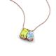 3 - Arika 1.05 ctw Emerald Shape Peridot with Pear Shape Aquamarine Toi Et Moi Women Pendant Necklace 