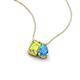 3 - Arika 1.20 ctw Emerald Shape Peridot with Pear Shape Blue Topaz Toi Et Moi Women Pendant Necklace 