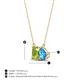 4 - Arika 1.20 ctw Emerald Shape Peridot with Pear Shape Blue Topaz Toi Et Moi Women Pendant Necklace 