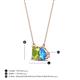 4 - Arika 1.20 ctw Emerald Shape Peridot with Pear Shape Blue Topaz Toi Et Moi Women Pendant Necklace 