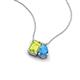 3 - Arika 1.20 ctw Emerald Shape Peridot with Pear Shape Blue Topaz Toi Et Moi Women Pendant Necklace 
