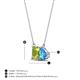 4 - Arika 1.20 ctw Emerald Shape Peridot with Pear Shape Blue Topaz Toi Et Moi Women Pendant Necklace 