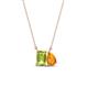 1 - Arika 1.10 ctw Emerald Shape Peridot with Pear Shape Citrine Toi Et Moi Women Pendant Necklace 