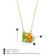 4 - Arika 1.10 ctw Emerald Shape Peridot with Pear Shape Citrine Toi Et Moi Women Pendant Necklace 