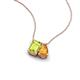 3 - Arika 1.10 ctw Emerald Shape Peridot with Pear Shape Citrine Toi Et Moi Women Pendant Necklace 