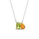 1 - Arika 1.10 ctw Emerald Shape Peridot with Pear Shape Citrine Toi Et Moi Women Pendant Necklace 